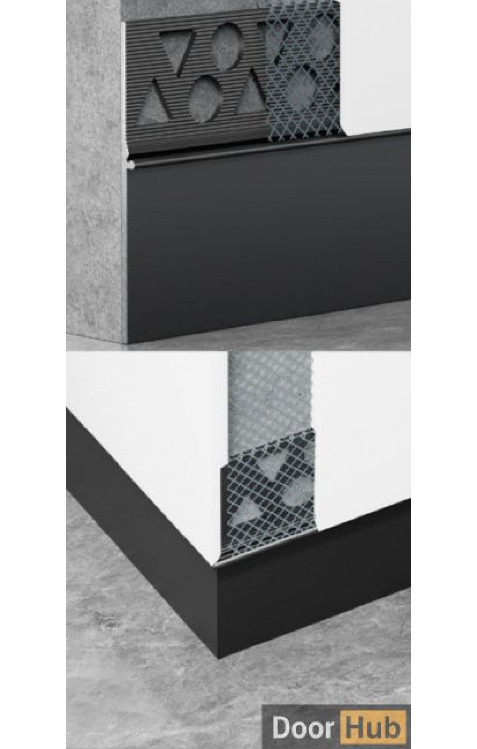 3cm Flexible No-Groove Skirting | FLL-A-37-A3 Bendable Surface Baseboard | DoorHub UAE